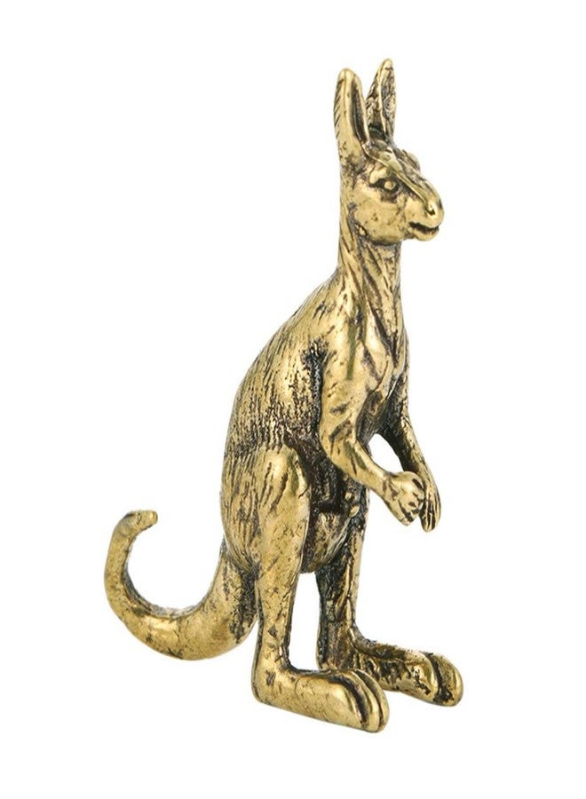 VOSAREA Mini Kangaroo Figurine Vintage Brass Small Kangaroo Statue Vintage Animal Sculpture Fengshui Ornament for Home Office Decor - Image 1