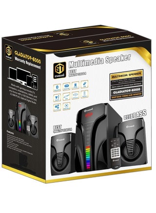 Speaker Standard 2.1 GLADIATOR 6000 Power 60 Watt illuminated multimedia speaker Optical Cable - Aux - Bluetooth - Usb - Sd card - Radio - Led Screen - Remote - Full Function - pzsku/Z270F451487FBE2EA9B88Z/45/1746247939/2640cbf6-e640-424c-af34-9908255be5e8