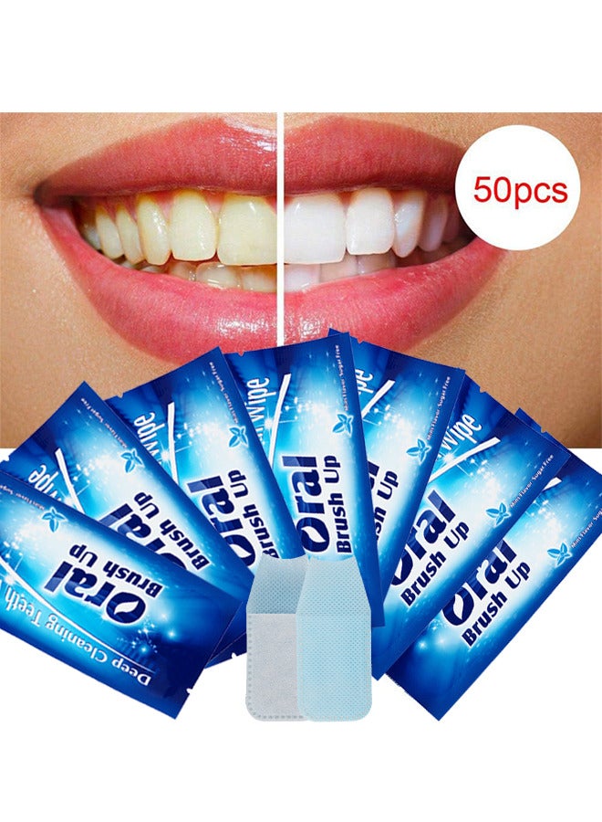 SMILEKIT 50PCS Mint-Flavored Oral Wipes, Teeth Whitening Wipes Oral Cleaning Wipe, Portable And Disposable For On-The-Go, Travelling, Office, Home, Sugar Free, For Deep Cleaning Oral Care - Image 5