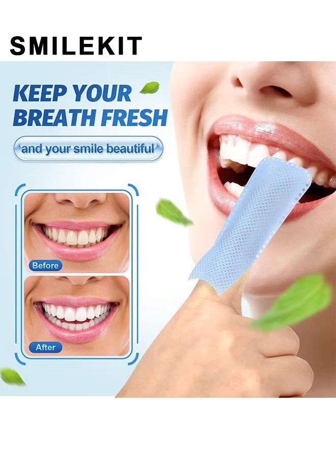 سمايل كيت 50 قطعة مناديل فموية بنكهة النعناع ، مناديل تبييض الأسنان مناديل تنظيف الفم ، محمولة ويمكن التخلص منها أثناء التنقل ، السفر ، المكتب ، المنزل ، خالي من السكر ، للتنظيف العميق للعناية بالفم - Image 3
