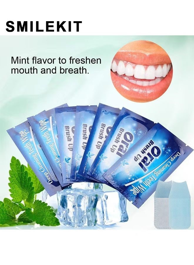 سمايل كيت 50 قطعة مناديل فموية بنكهة النعناع ، مناديل تبييض الأسنان مناديل تنظيف الفم ، محمولة ويمكن التخلص منها أثناء التنقل ، السفر ، المكتب ، المنزل ، خالي من السكر ، للتنظيف العميق للعناية بالفم - Image 4