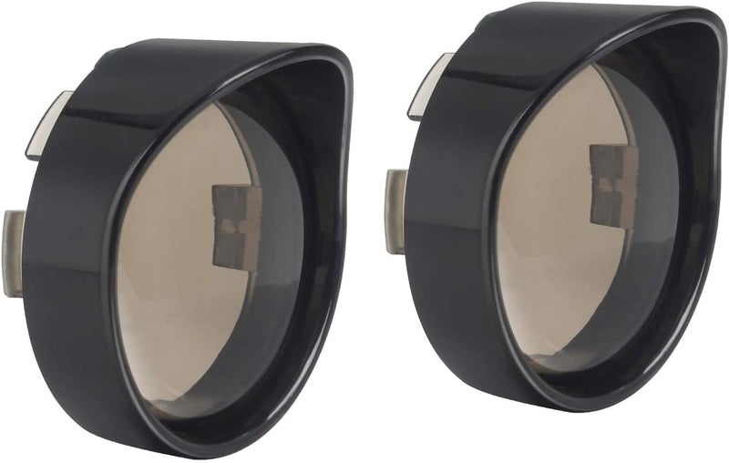 NTHREEAUTO 2 Inch Bullet Smoked Turn Signal Lens Cover with Black Visors Bezels Compatible with Harley Sportster Dyna Softail Street Glide Road King - Image 1