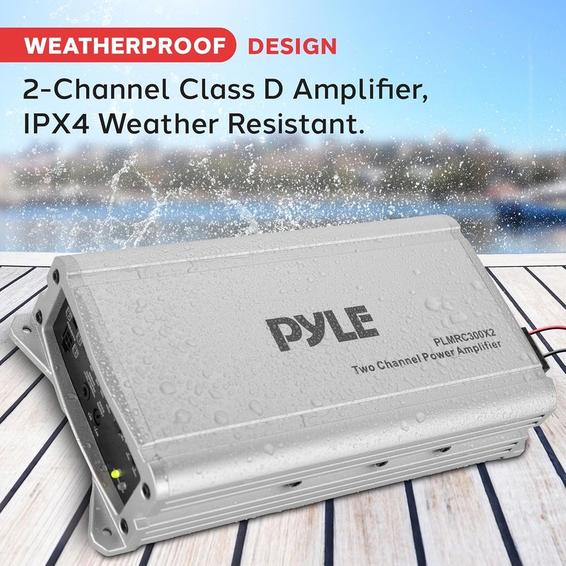 Pyle 2-Channel Compact Class D Weather Resistant Amplifier System - 1000W Power, IPX4 Waterproof - Image 3