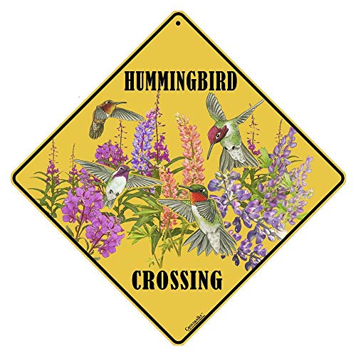 CROSSWALKS Western Hummers Crossing 12" X 12" Aluminum Sign (X305) - Image 1