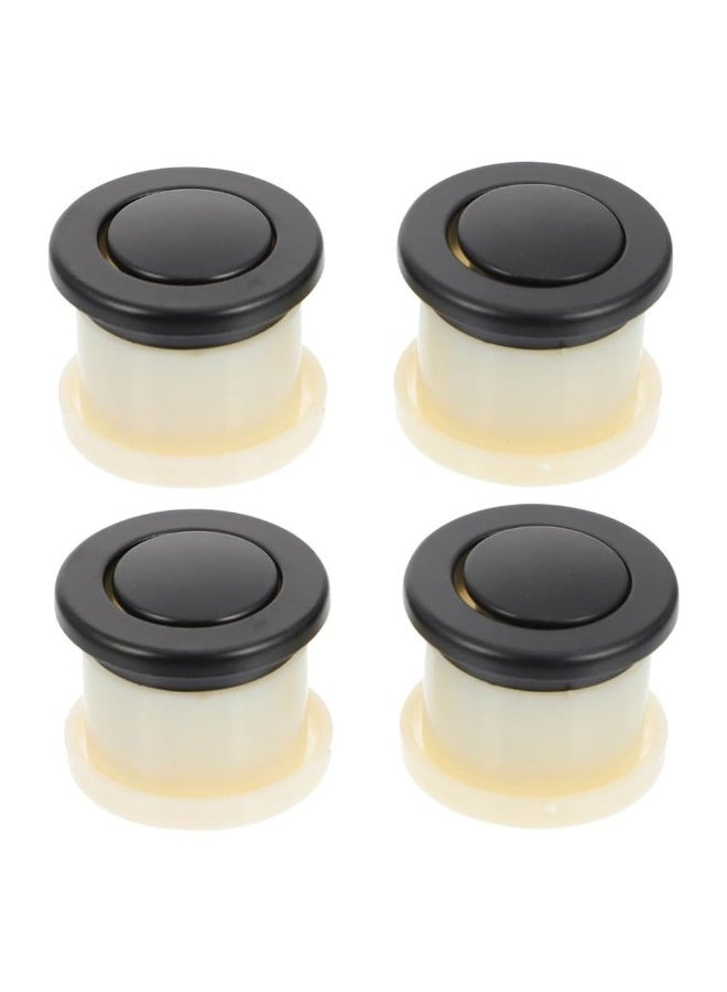 JZS Bouncing Handle Embedded Spring Knobs Metal Cabinets Cabinet Drawer Pulls Chinese Pull Handles Metal Drawer Pulls Telescopic Knob Closet Handles Door Handle Zinc Alloy Brass,4PCS,Black - Image 1