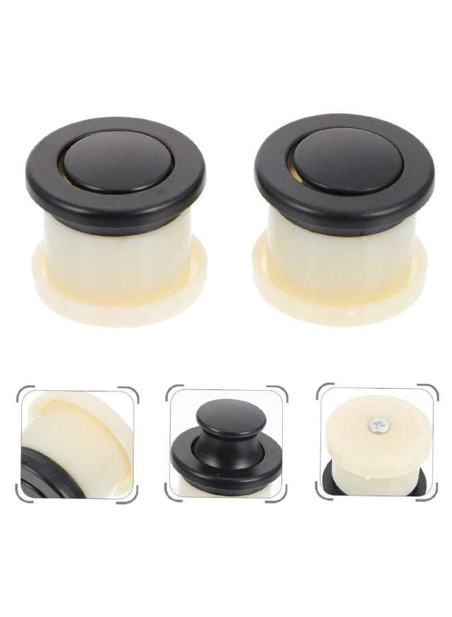 JZS Bouncing Handle Embedded Spring Knobs Metal Cabinets Cabinet Drawer Pulls Chinese Pull Handles Metal Drawer Pulls Telescopic Knob Closet Handles Door Handle Zinc Alloy Brass,4PCS,Black - Image 3