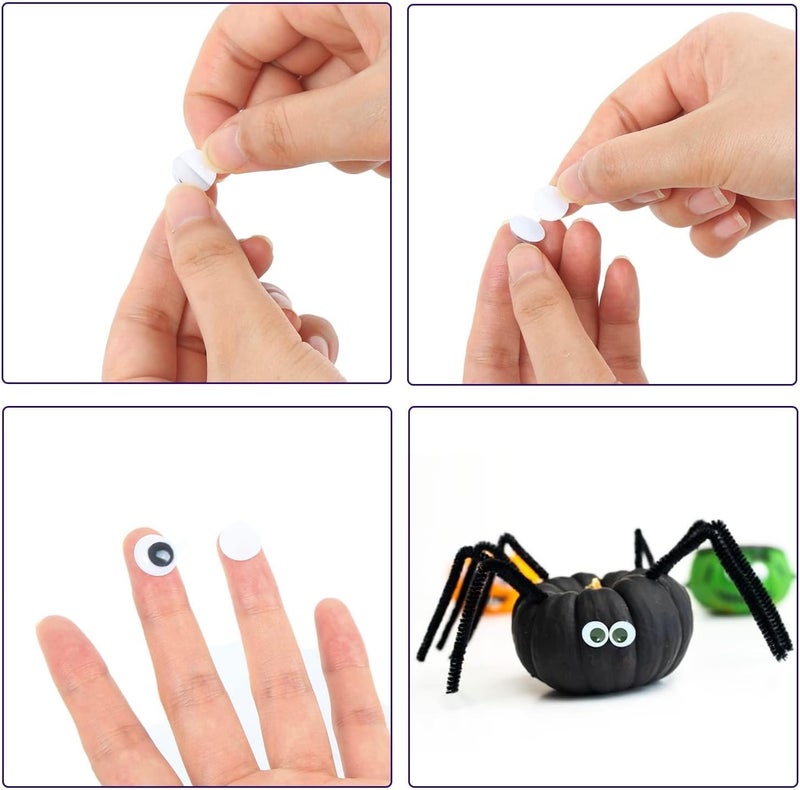 Decora 1000 Pieces 8mm Round Wiggly Googly Eyes with Self-Adhesive for Scrapbooking and Crafts - Image 2