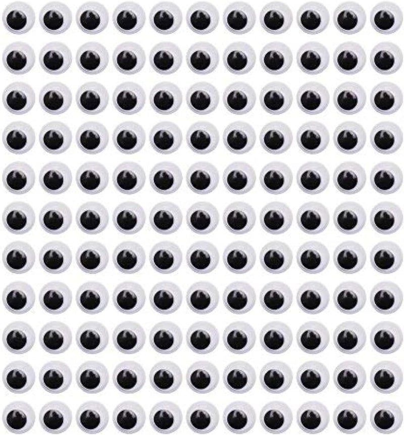 Decora 1000 Pieces 8mm Round Wiggly Googly Eyes with Self-Adhesive for Scrapbooking and Crafts - Image 1
