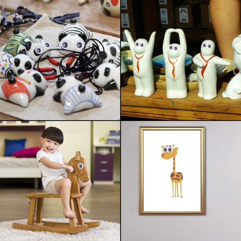 Decora 1000 Pieces 8mm Round Wiggly Googly Eyes with Self-Adhesive for Scrapbooking and Crafts - Image 4