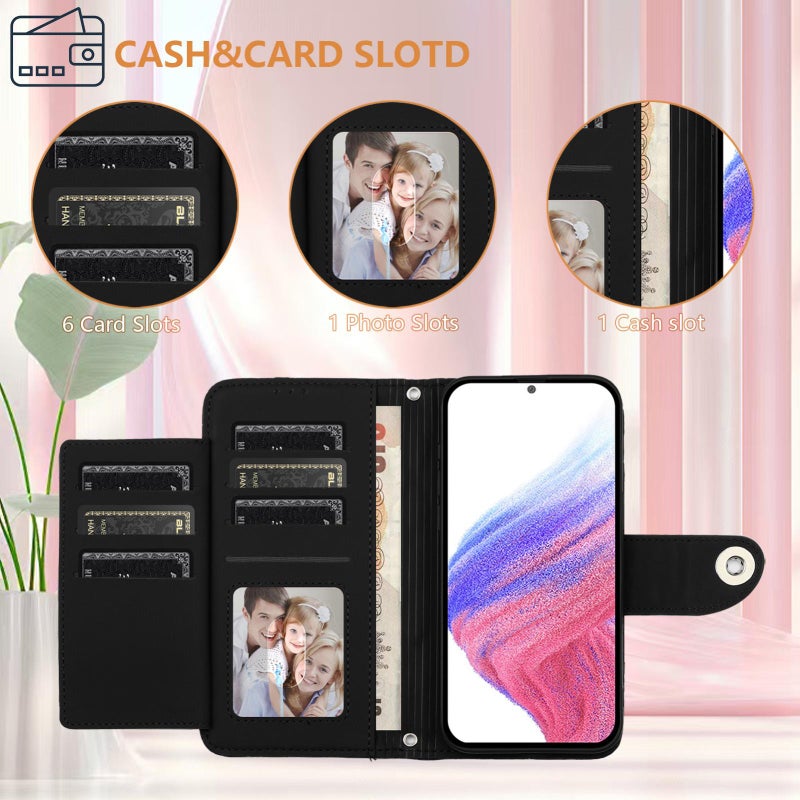 erorex For Xiaomi 15T 5G Rhombic Texture Flip Leather Phone Case with Lanyard(Black) - Image 4