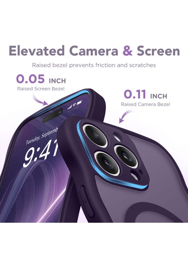 CAPRARO Cute for iPhone 15 Pro  Case, Compatible with MagSafe, [Curly Wave Edge] [Full Camera Protection] [14 FT Drop Shockproof Protection] Magnetic Phone Case for 15 Pro  6.1 Inch, Deep Purple - Image 5