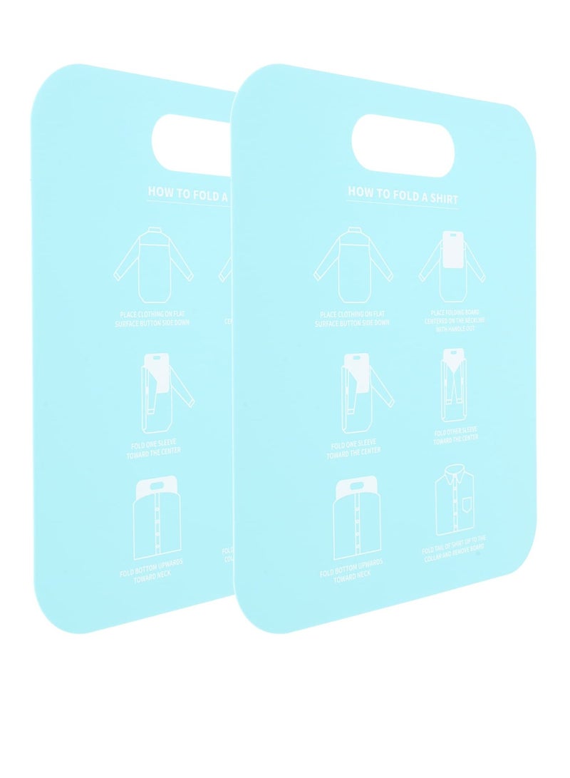 SYOSI 2Pcs Laundry Folding Boards T Shirts Clothes Folder Closet Storage Drawer Organizer Shirt Folding Board For Laundry Folding Help For Laundry Folds T-Shirts Polos And Dress Shirts Sky-blue  - Image 1