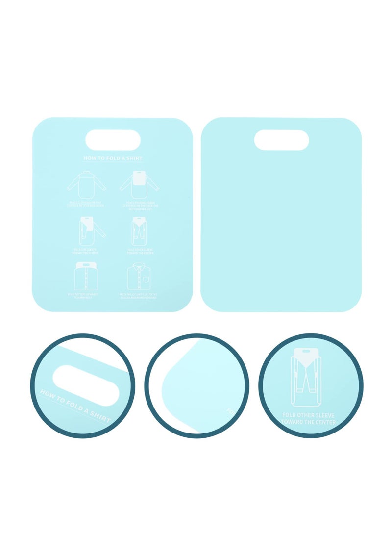 SYOSI 2Pcs Laundry Folding Boards T Shirts Clothes Folder Closet Storage Drawer Organizer Shirt Folding Board For Laundry Folding Help For Laundry Folds T-Shirts Polos And Dress Shirts Sky-blue  - Image 2