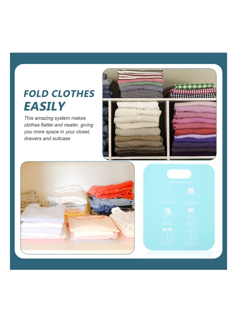 SYOSI 2Pcs Laundry Folding Boards T Shirts Clothes Folder Closet Storage Drawer Organizer Shirt Folding Board For Laundry Folding Help For Laundry Folds T-Shirts Polos And Dress Shirts Sky-blue  - Image 5