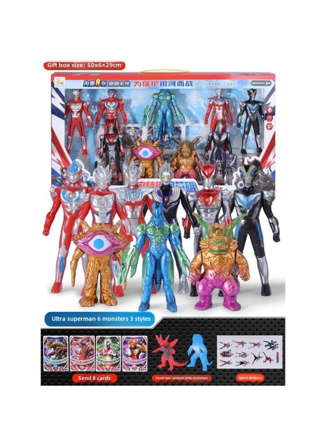 Big Gift Box Altman Toy Figure Suit Full Set Degas Cero Superman Gift Boy's Birthday-Color:6 Dolls + 3 Monsters - Image 1