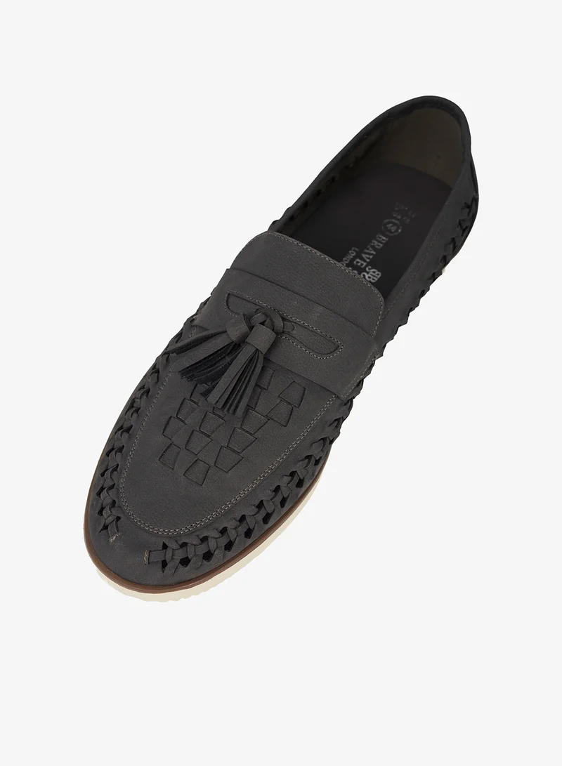 BRAVE SOUL  MENS PU LOAFER; CREAM SOLE DETAIL; TASSLE DETAILING for Men | Best Price UAE
