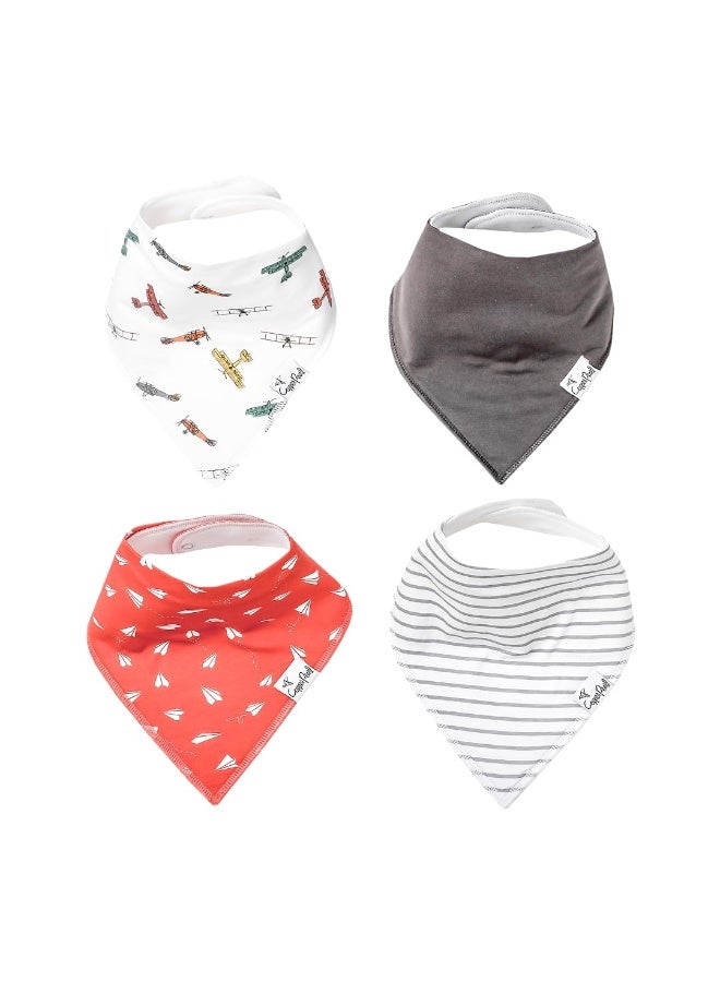 Copper Pearl 4 Pack Soft Cotton Baby Bibs for Drooling and Teething, Absorbent Drool Bibs for Baby Girl and Boy, Adjustable to Fit Newborns to Toddlers, Tons of Styles (Ace) - Image 1