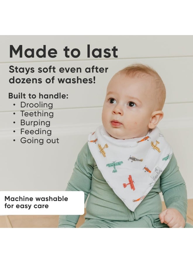 Copper Pearl 4 Pack Soft Cotton Baby Bibs for Drooling and Teething, Absorbent Drool Bibs for Baby Girl and Boy, Adjustable to Fit Newborns to Toddlers, Tons of Styles (Ace) - Image 4