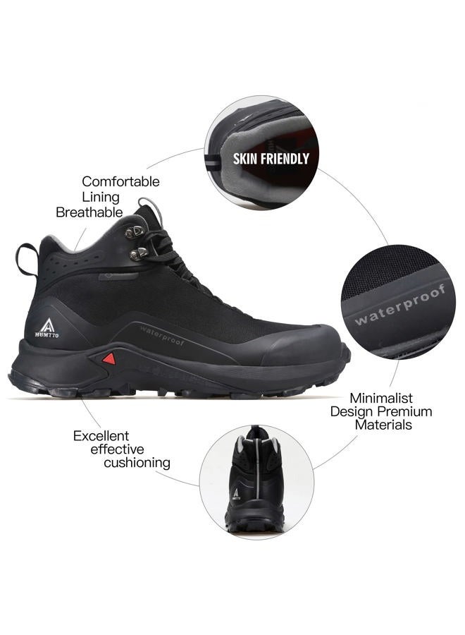 HUMTTO Men's All-Terrain Waterproof Hiking Boots Lightweight Breathable Outdoor Ankle Boots Trekking Hiking Shoes 9.5 Black, Black, 9.5 - Image 5