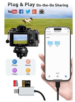 Generic SD Card Reader, Micro SD/TF Memory with USB C and USB 3.0 Dual Slot High-Speed Reading at Same Time, Compatible with Computer PC MacBook Pro/Air, iPhone 15/15 Pro/Pro Max iPad Pro Samsung  - Image 2