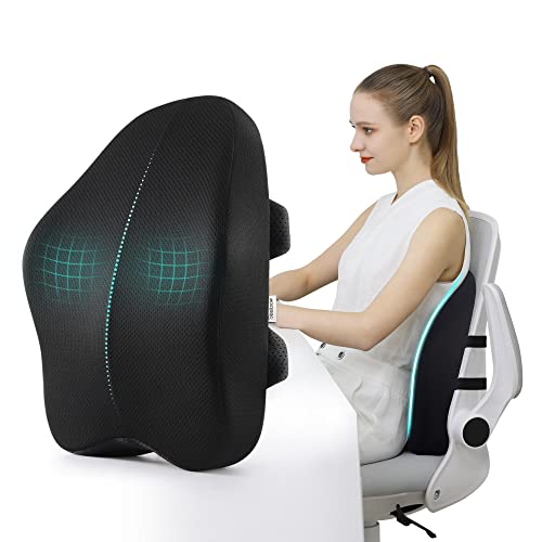 seeknow Lumbar Support Pillow for Office Chair Back Support Pillow for Chair Car Seat Back Support Ergonomic Back Chair Pillow Desk Chair Back Cushion for Back Pain Back Rest Pillow Lumbar Back support - Image 1