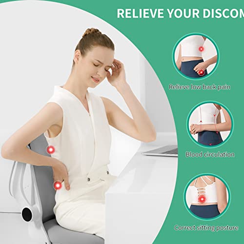 seeknow Lumbar Support Pillow for Office Chair Back Support Pillow for Chair Car Seat Back Support Ergonomic Back Chair Pillow Desk Chair Back Cushion for Back Pain Back Rest Pillow Lumbar Back support - Image 3
