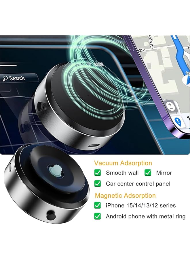 YARDHOBI Electric Vacuum Magnetic Suction Phone Mount, Hands-Free Shower Phone Holder, 360° Rotating Suction Cup Holder, Magnetic Cell Phone Holder For Car/Gym/Mirror, Compatible With Magsafe Iphone & Android - Image 5