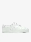 كول هان White Woven Canvas/Leather/White
