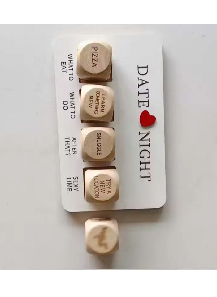 Valentine's Day Gift Ideas Wooden Dice Set Colorful Cubic Date Night Lover Adult Board Game Fun Romantic Dice Square - Image 2