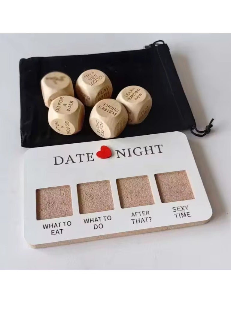 Valentine's Day Gift Ideas Wooden Dice Set Colorful Cubic Date Night Lover Adult Board Game Fun Romantic Dice Square - Image 4