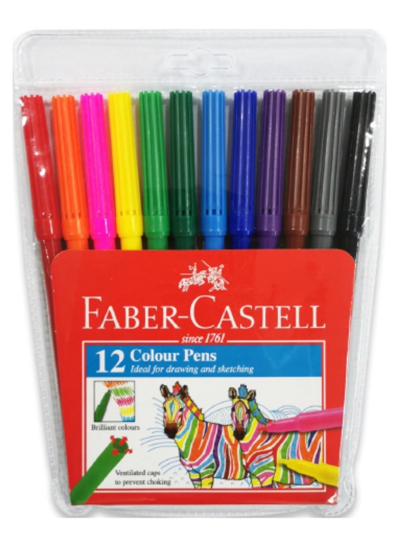 أقلام ماركر ملونة فابر كاستل (12 لون)