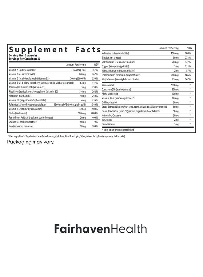 فايرهايفن هيلث Fairhaven Health FH Pro للنساء | مكمل غذائي ممتاز للخصوبة للنساء | انتظام الدورة الشهرية وجودة البويضات للنساء | فيتامينات متعددة للنساء لدعم الحمل | 180 كبسولة | إمداد لمدة شهر - Image 2