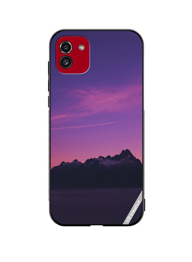 VR CREATIVE Protective Case Cover For Samsung Galaxy A03 Purple Montain Design Multicolour - Image 1