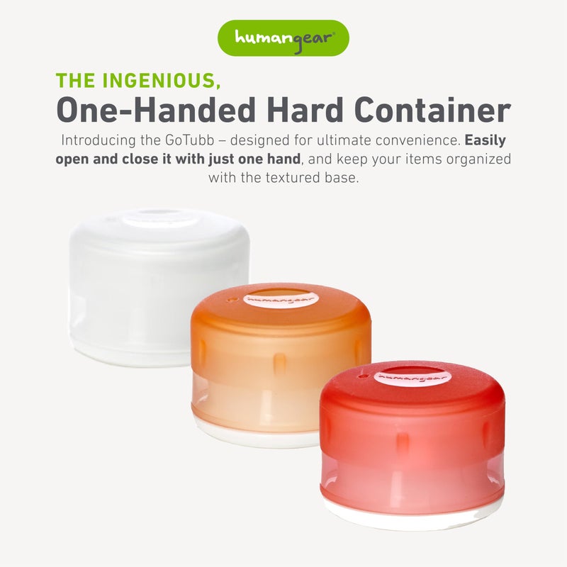 humangear GoTubb | Hard Container | Easy Open | Food-Safe Material, Clear/Orange/Red, Small - Image 2