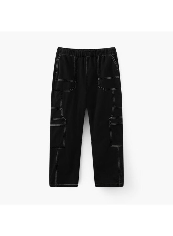 Mqd Children's Clothing, Boys' Autumn New Style Street Fashion Multi-pocket Versatile Casual Pants, Black, Size 130 - Image 4
