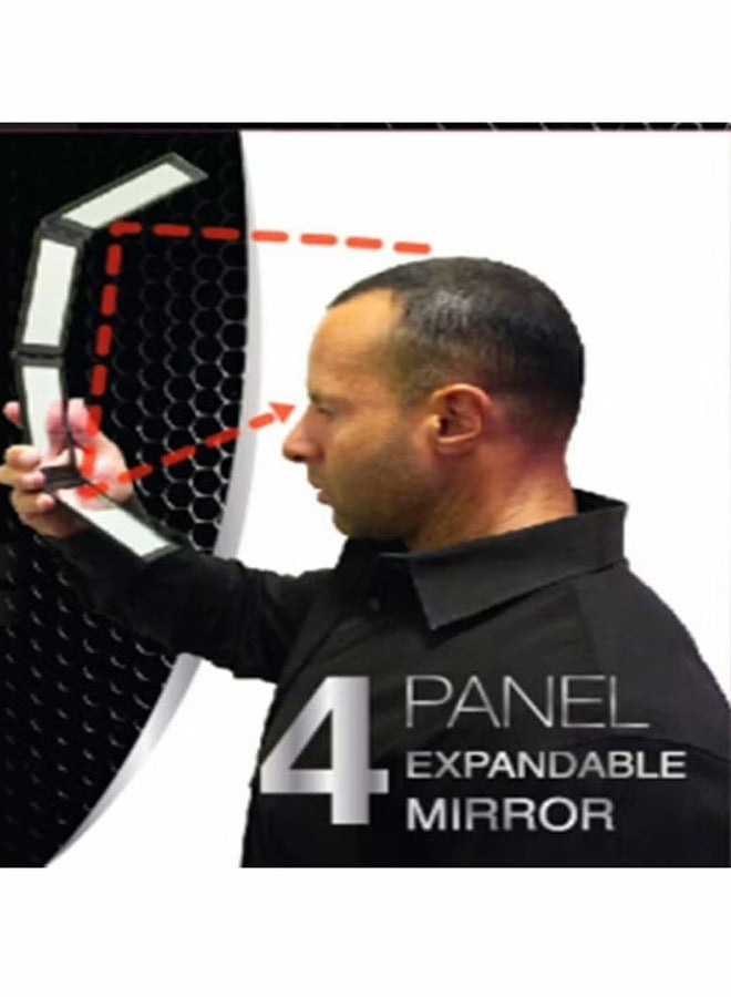 4 Way Mirror, Hair Mirrors 360 Degree Makeup Mirror Panel Foldable Haircut Handheld Plastic Frame Desktop for Braiding Hair Cutting Colouring Styling Home Multifunctional Portable No Blind Area - Image 5