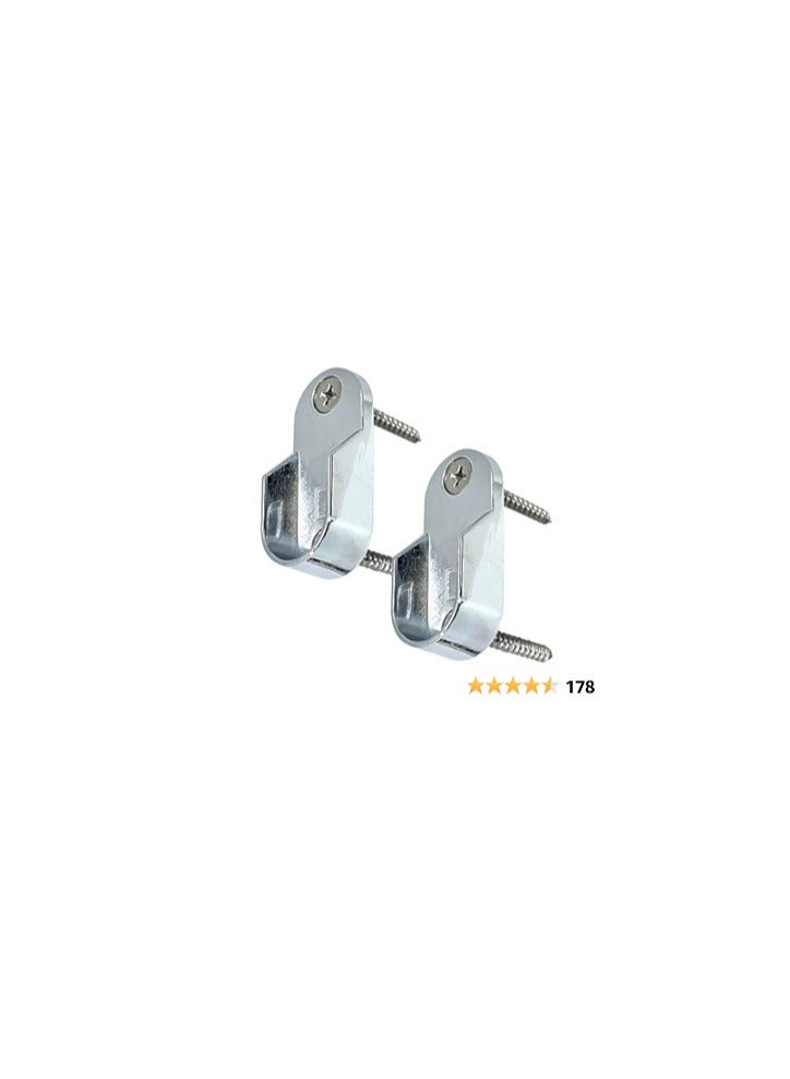 ABBASALI Oval Closet Rod End Bracket Supports Furniture Hardware Accessories Wardrobe Tube Support Bracket with Screws Clothes Hanging Rod Holder (PACK OF 12PCS)  - Image 5
