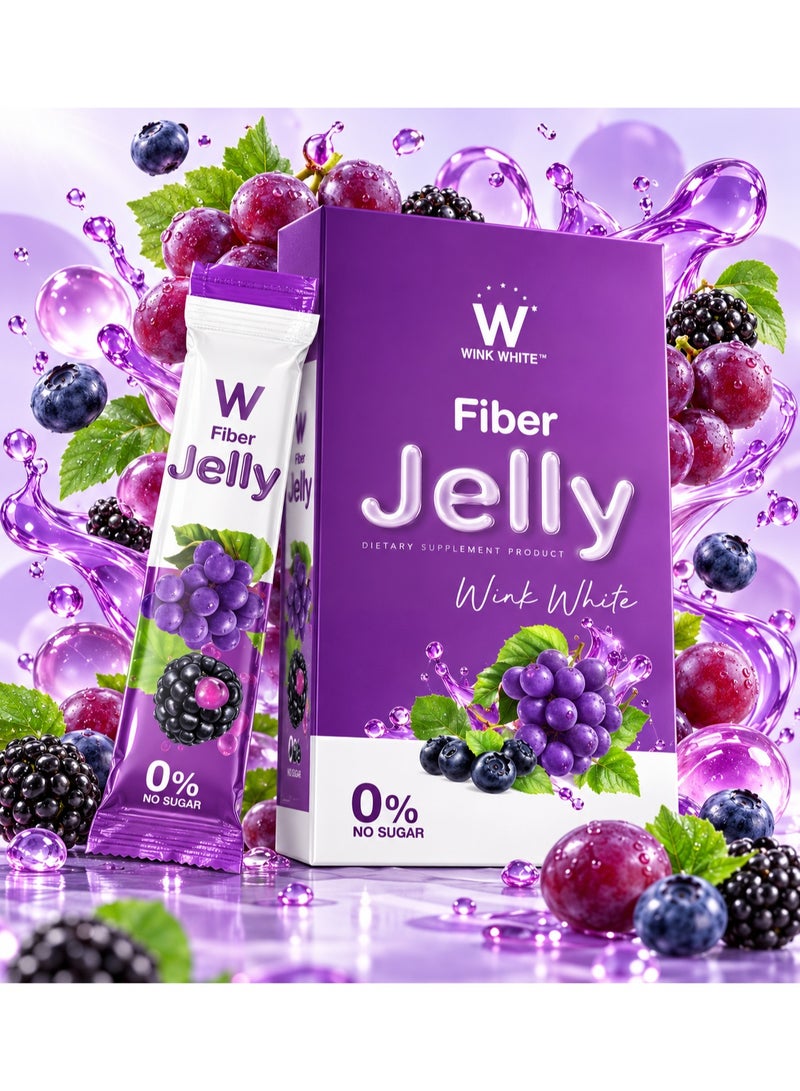 Wink White Fiber Jelly Sachets | Sugar-Free Fiber Jelly Supplement | Berry Taste | Portable Jelly Sticks | Pack of 7 - Image 1