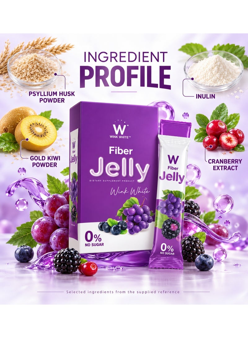 Wink White Fiber Jelly Sachets | Sugar-Free Fiber Jelly Supplement | Berry Taste | Portable Jelly Sticks | Pack of 7 - Image 2