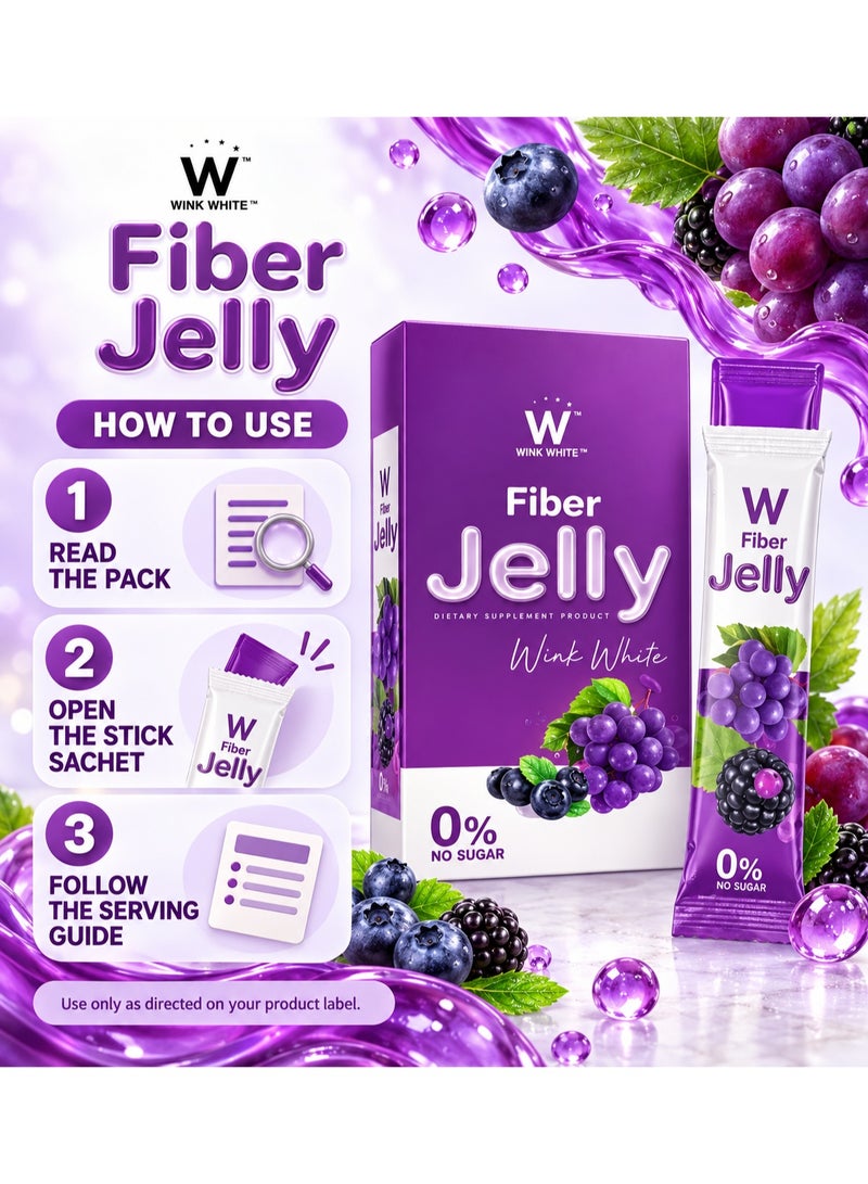 Wink White Fiber Jelly Sachets | Sugar-Free Fiber Jelly Supplement | Berry Taste | Portable Jelly Sticks | Pack of 7 - Image 3