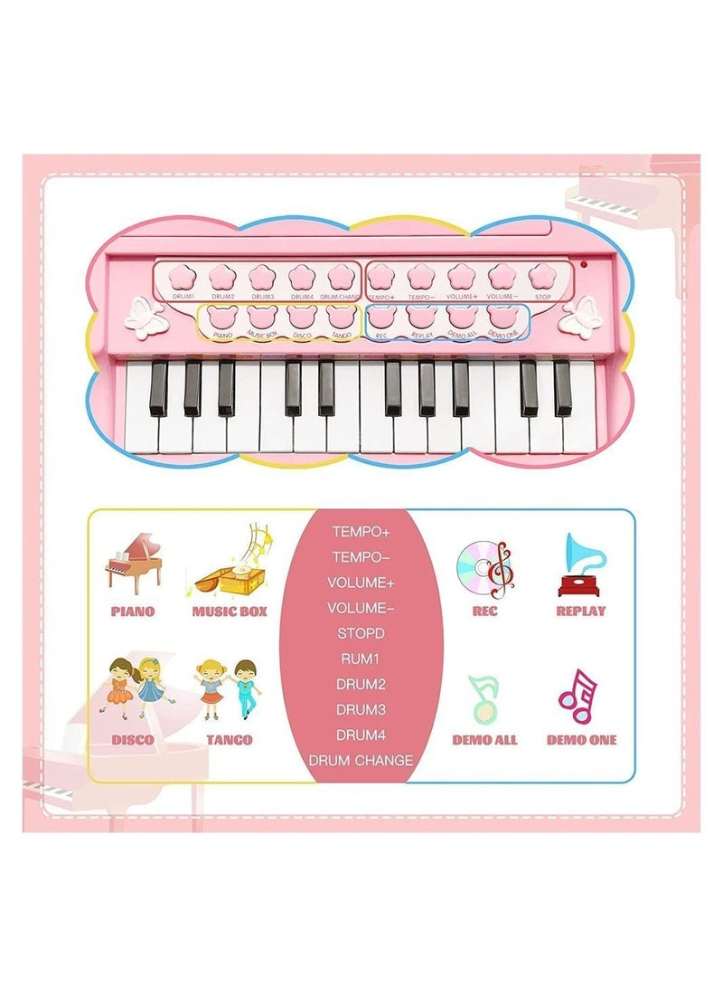 Y&D Toddler Piano Toys, 24 Keys Electronic Toy with Built-in Microphone & Music Modes, Multifunctional Musical Keyboard PianoToy for 1 2 3 4 Years Old Girls  - Image 5