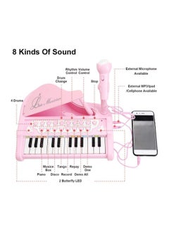 Y&D Toddler Piano Toys, 24 Keys Electronic Toy with Built-in Microphone & Music Modes, Multifunctional Musical Keyboard PianoToy for 1 2 3 4 Years Old Girls  - Image 2