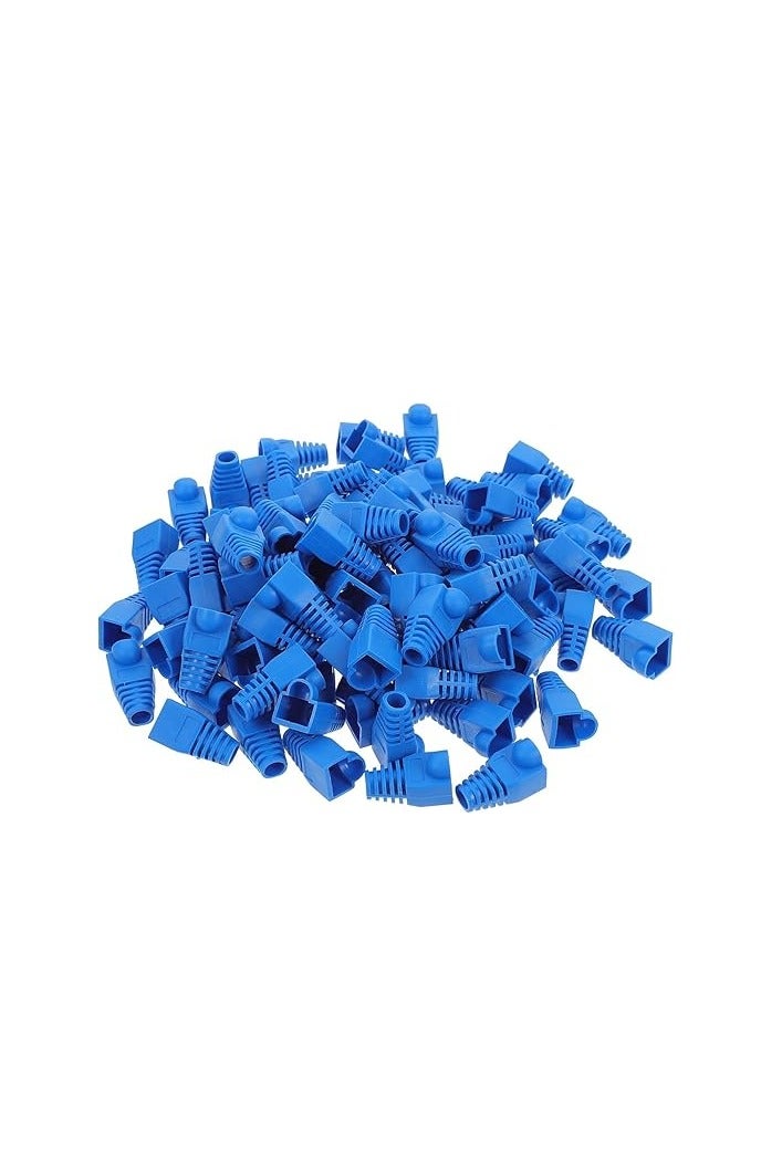 melfi Ethernet RJ45 Cable Connector Boots – Silicone Strain Relief Covers for CAT5, CAT5E, CAT6, CAT6E Cables – Flexible Protective Boots for Networking & Data Application (50, BLUE)  - Image 1