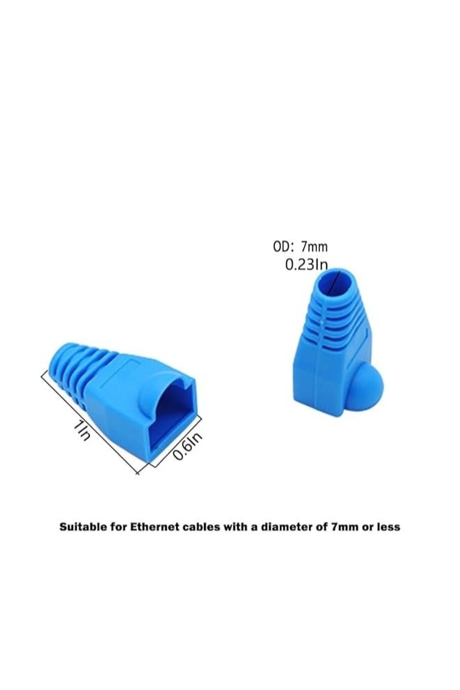 melfi Ethernet RJ45 Cable Connector Boots – Silicone Strain Relief Covers for CAT5, CAT5E, CAT6, CAT6E Cables – Flexible Protective Boots for Networking & Data Application (50, BLUE)  - Image 2