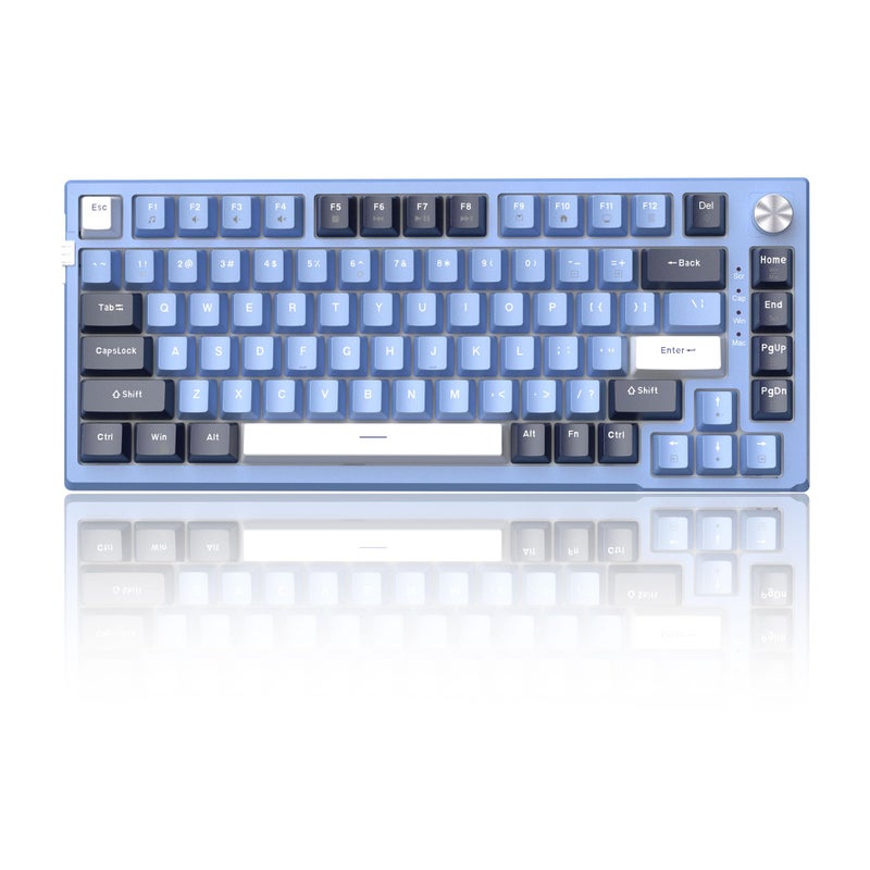 MageGee MageGee SKY81 75% Mechanical Gaming Keyboard, Board, Customized Creamy Wired Hot Swappable Keyboard, with 5-Layer Sound Filling, Knob Control, RGB Backlight, - Image 1