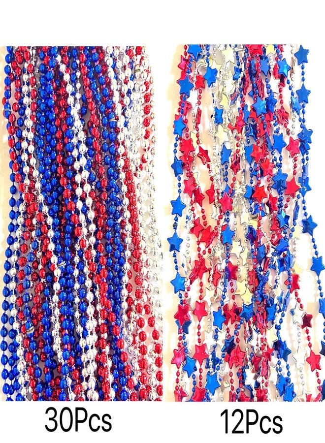GZYSSL 61 Pcs 4th of July Patriotic Bead Necklaces Fourth of July Red White Blue Beads Necklaces Patriotic Independence Day Parade Party Supplies - Image 4