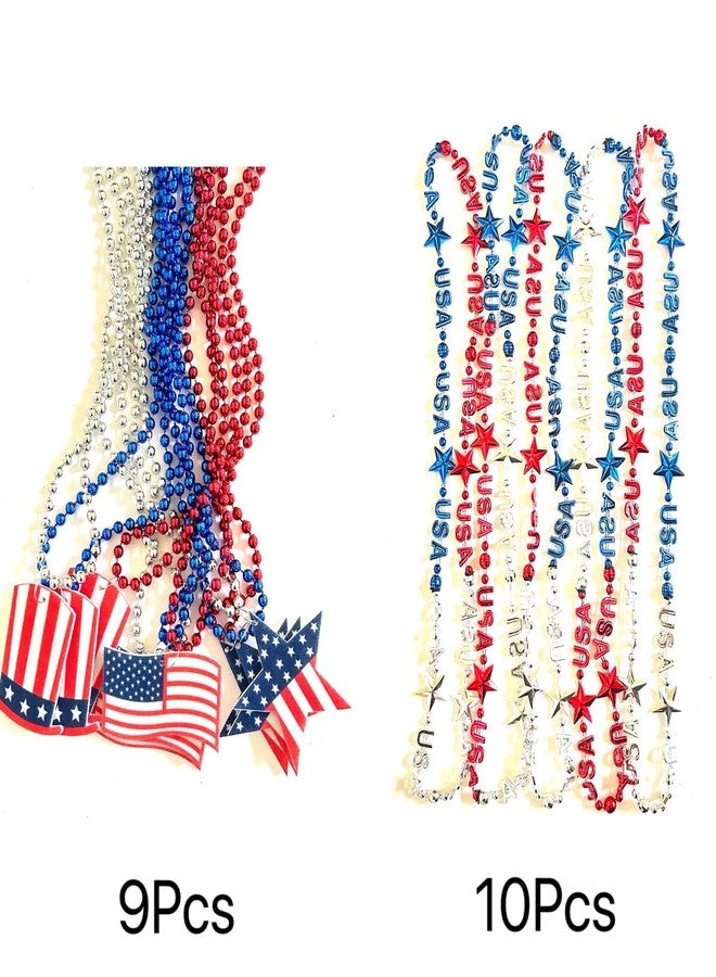 GZYSSL 61 Pcs 4th of July Patriotic Bead Necklaces Fourth of July Red White Blue Beads Necklaces Patriotic Independence Day Parade Party Supplies - Image 5