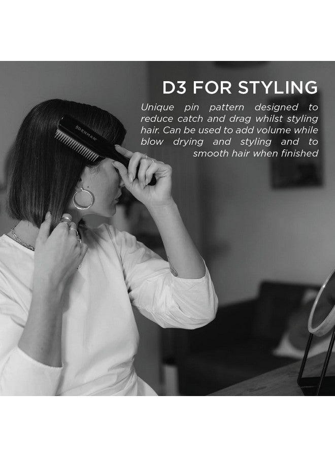 دنمان فرشاة الشعر المجعد دينمان D3 (أسود وأحمر) فرشاة تصفيف الشعر بسبعة صفوف لفك تشابك الشعر وفصله وتشكيله وتحديد تجعيداته - للنساء والرجال - Image 4