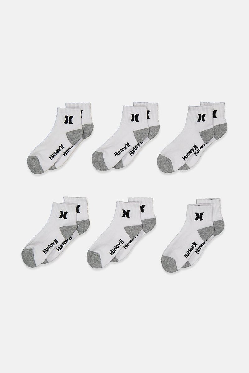 Men 6 Pairs Terry Crew Socks, White