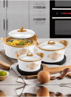 Rashi Rashi Gold Star Premium Insulated Casserole Set of 3 Pieces-1200ml,2000ml, and 3000ml  - Image 1